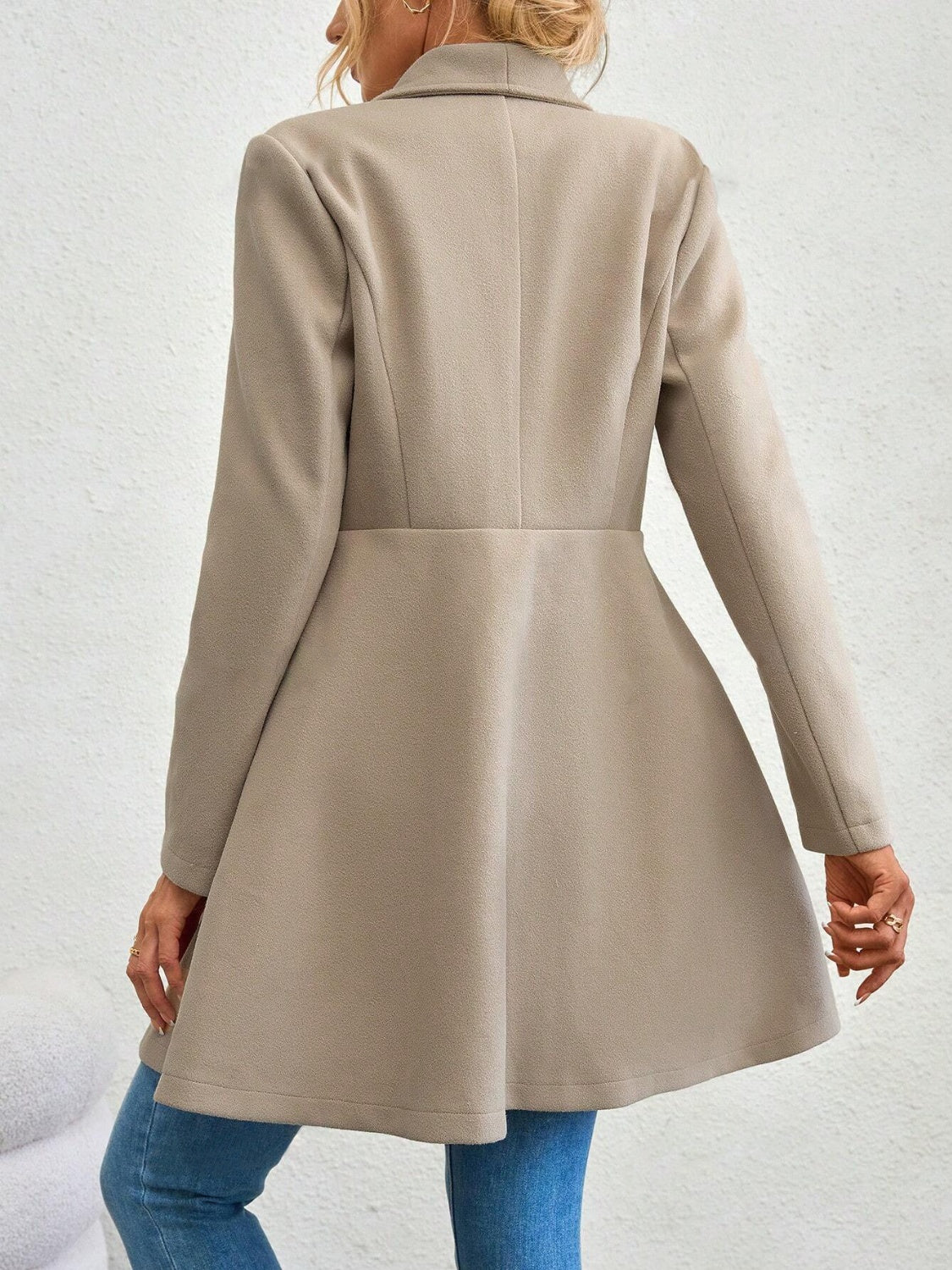 Collared Neck Button Up Long Sleeve Coat, Four Color Choices