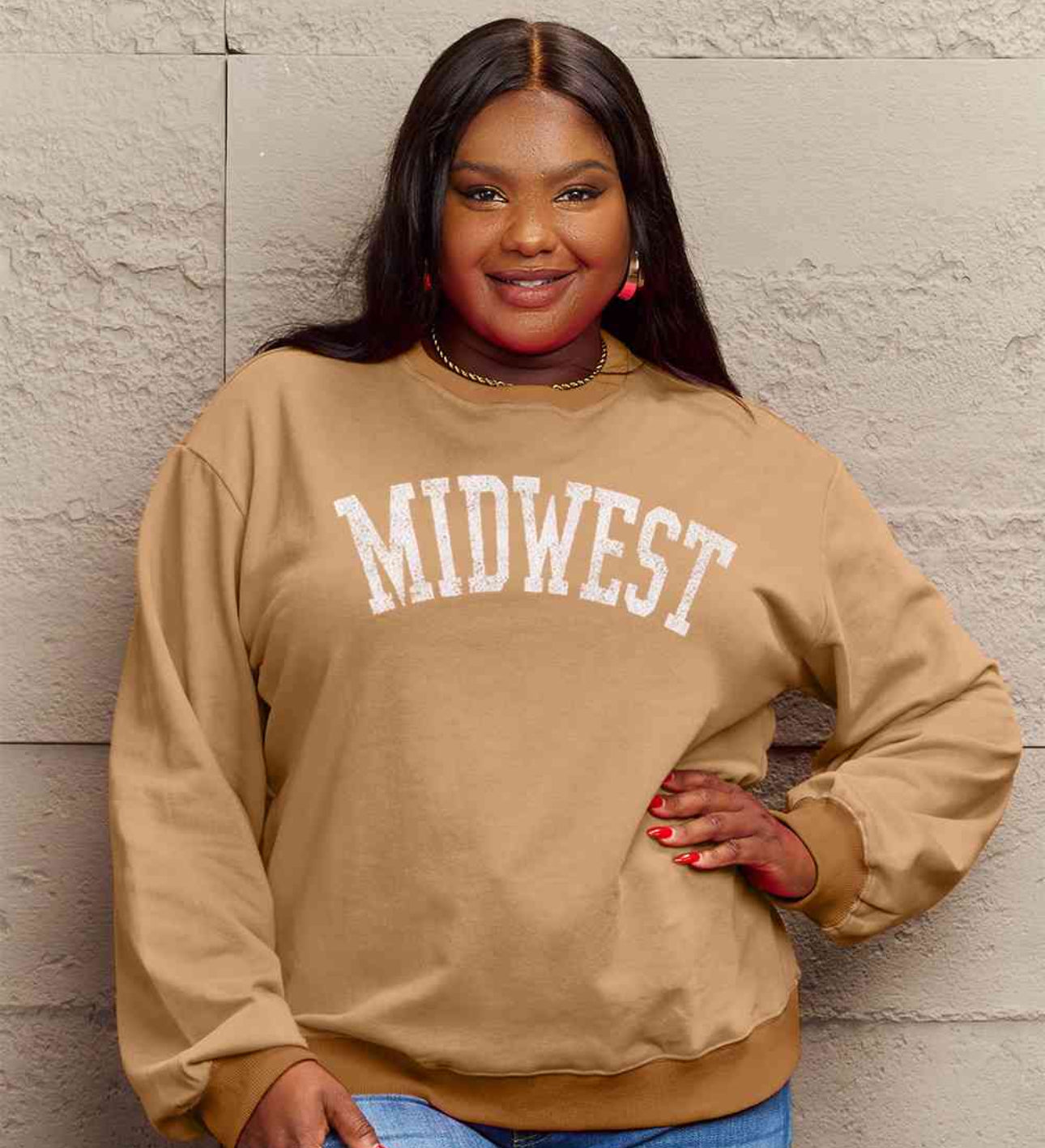 Simply Love Full Size MIDWEST Graphic Sweatshirt