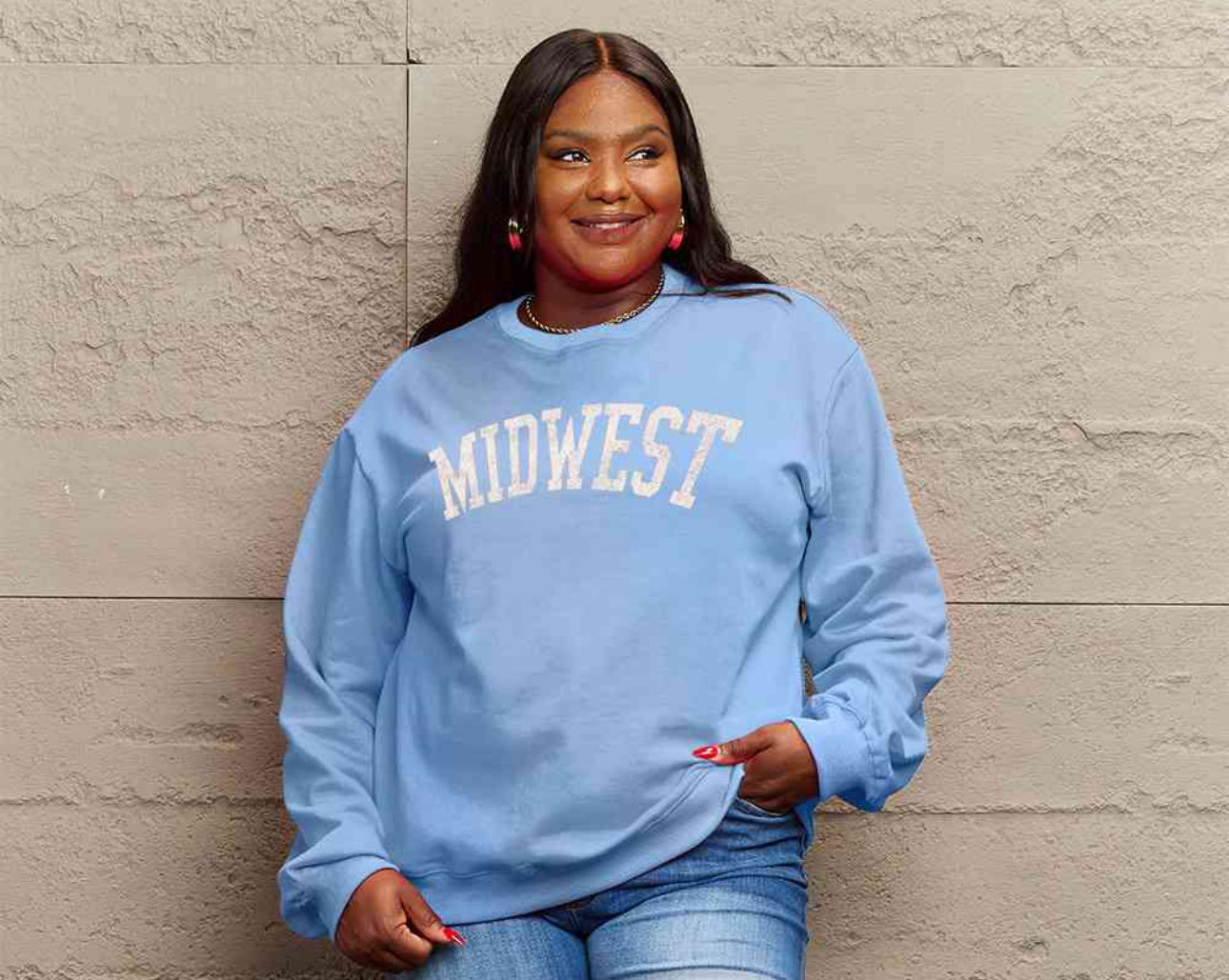 Simply Love Full Size MIDWEST Graphic Sweatshirt