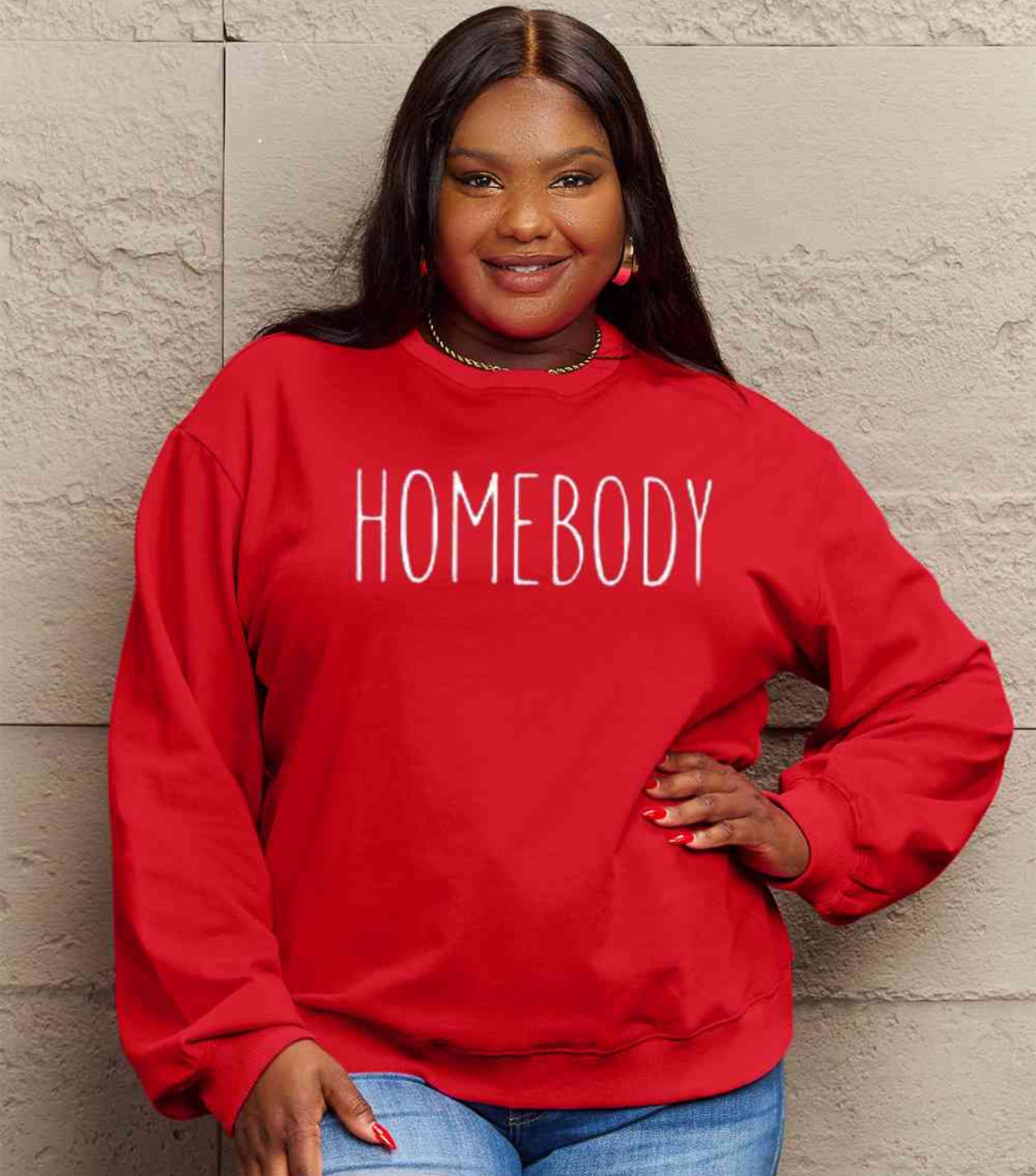 Simply Love Full Size HOMEBODY Graphic Sweatshirt