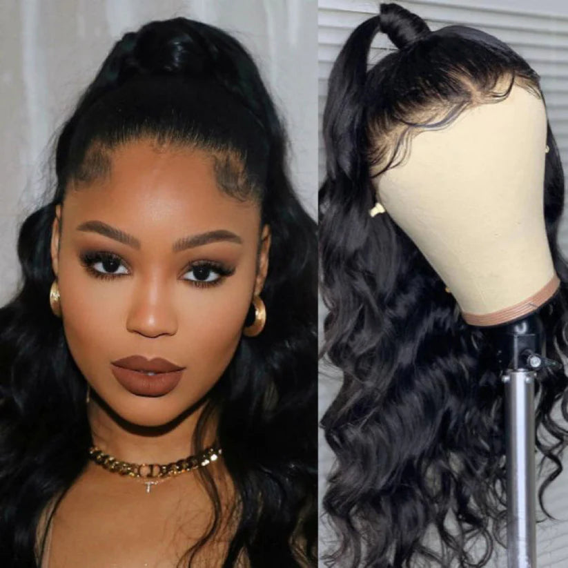 16-20 Inches 13x4 & 5x5 4C Edges | Kinky Edges Kinky Straight HD Glueless Mid Part Long Lace Closure Wig-100% Human Hair