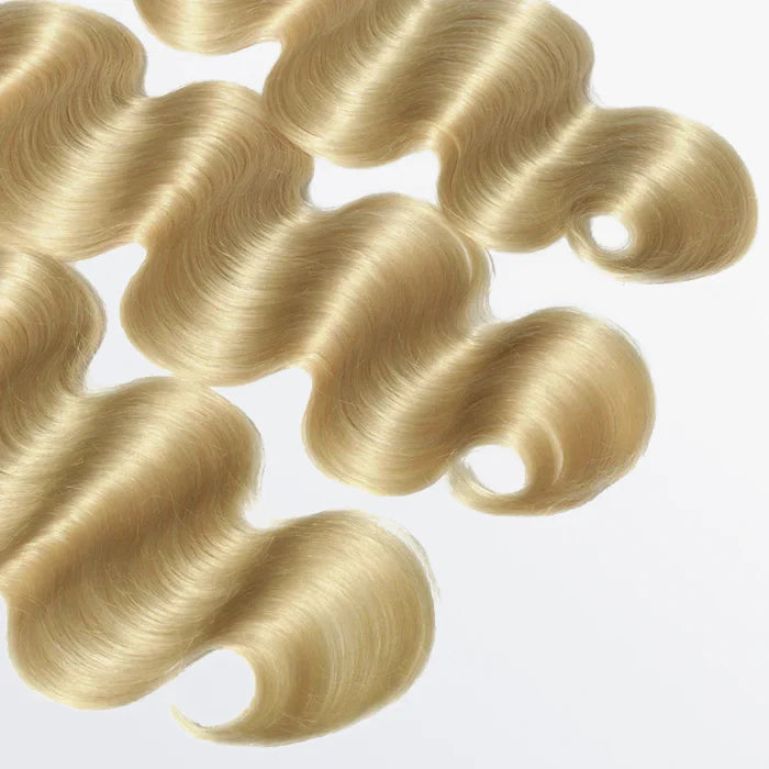 12-30 Inch #613 Lightest Blonde Body Wavy Colored Remy Hair - Human Hair Bundle