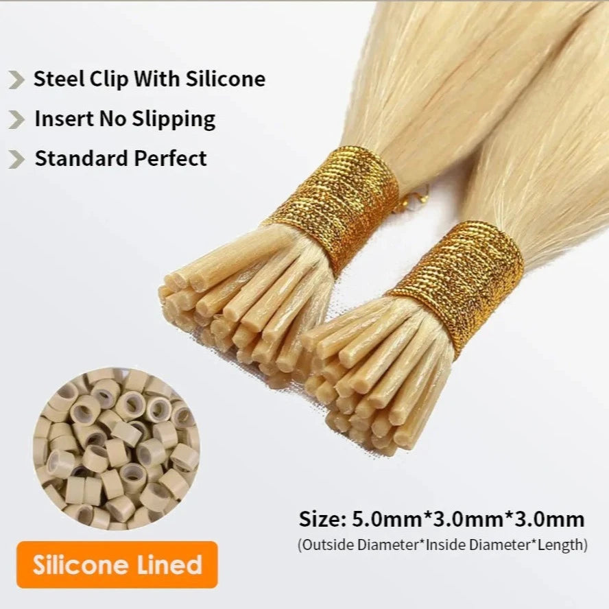 I Tip Hair Extensions Natural Remy Human Hair (#613 Lightest Blonde )