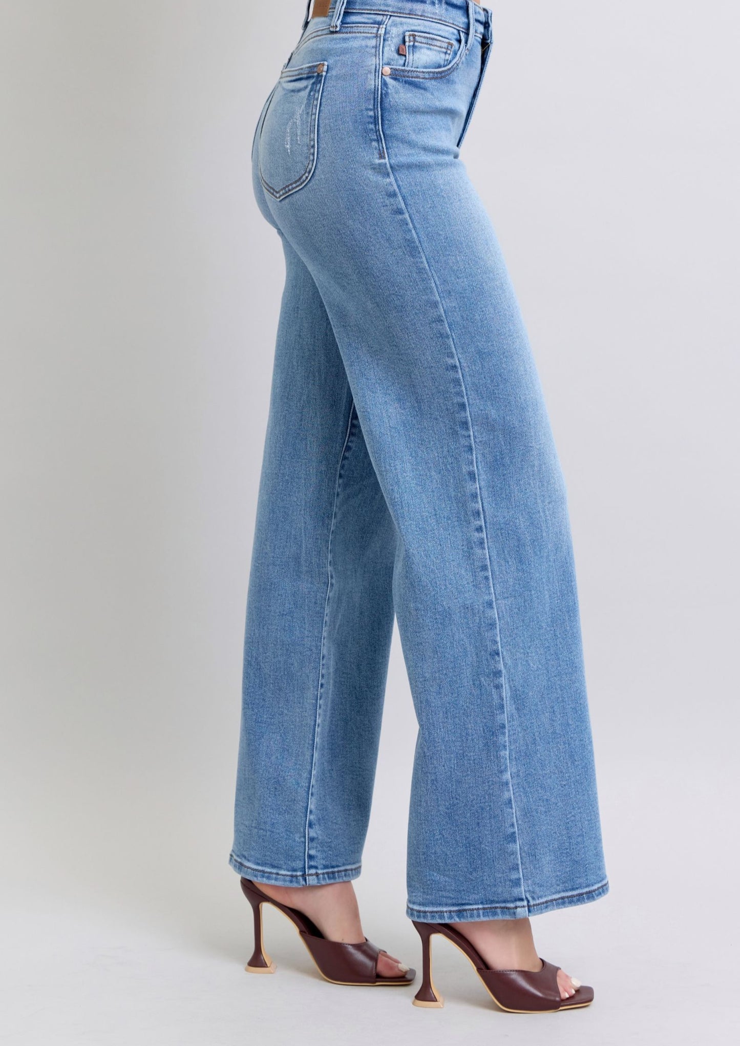 Judy Blue Full Size Wide Leg Jeans with Pockets