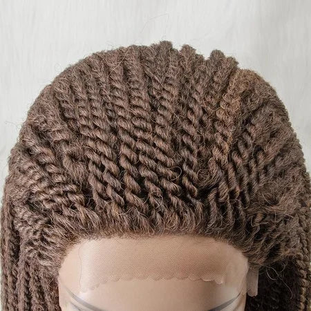 12 Inches 13x2 Reggae Twisted Medium Braids Lace Front Wig Pre-plucked