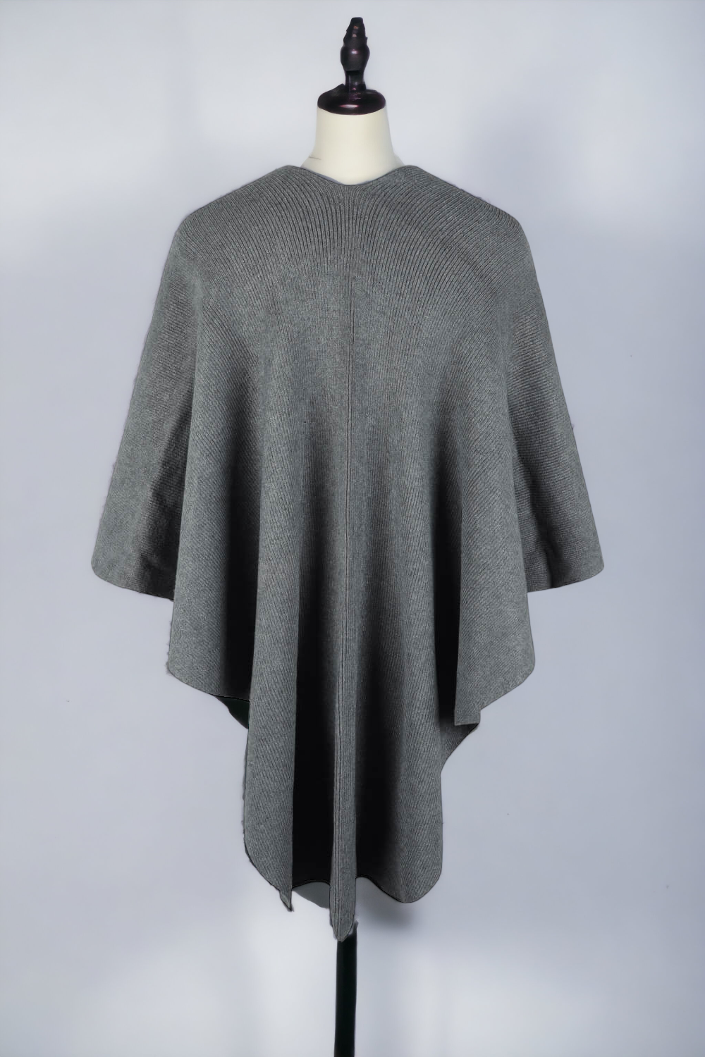 Surplice Neck Pom-Pom Trim Poncho