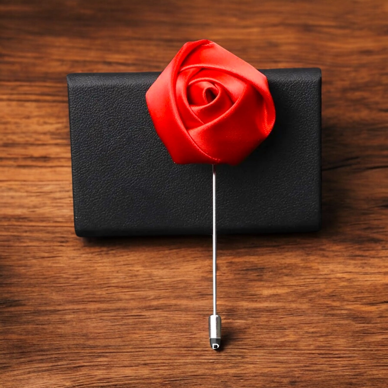 Men’s Rose Lapel Pin - Red