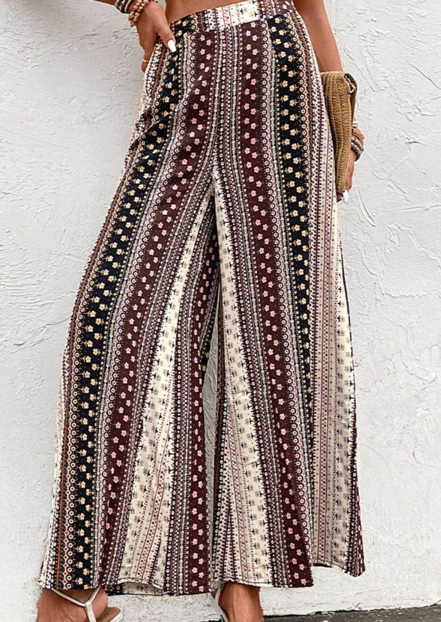 Floral High Waist Wide Leg Pants