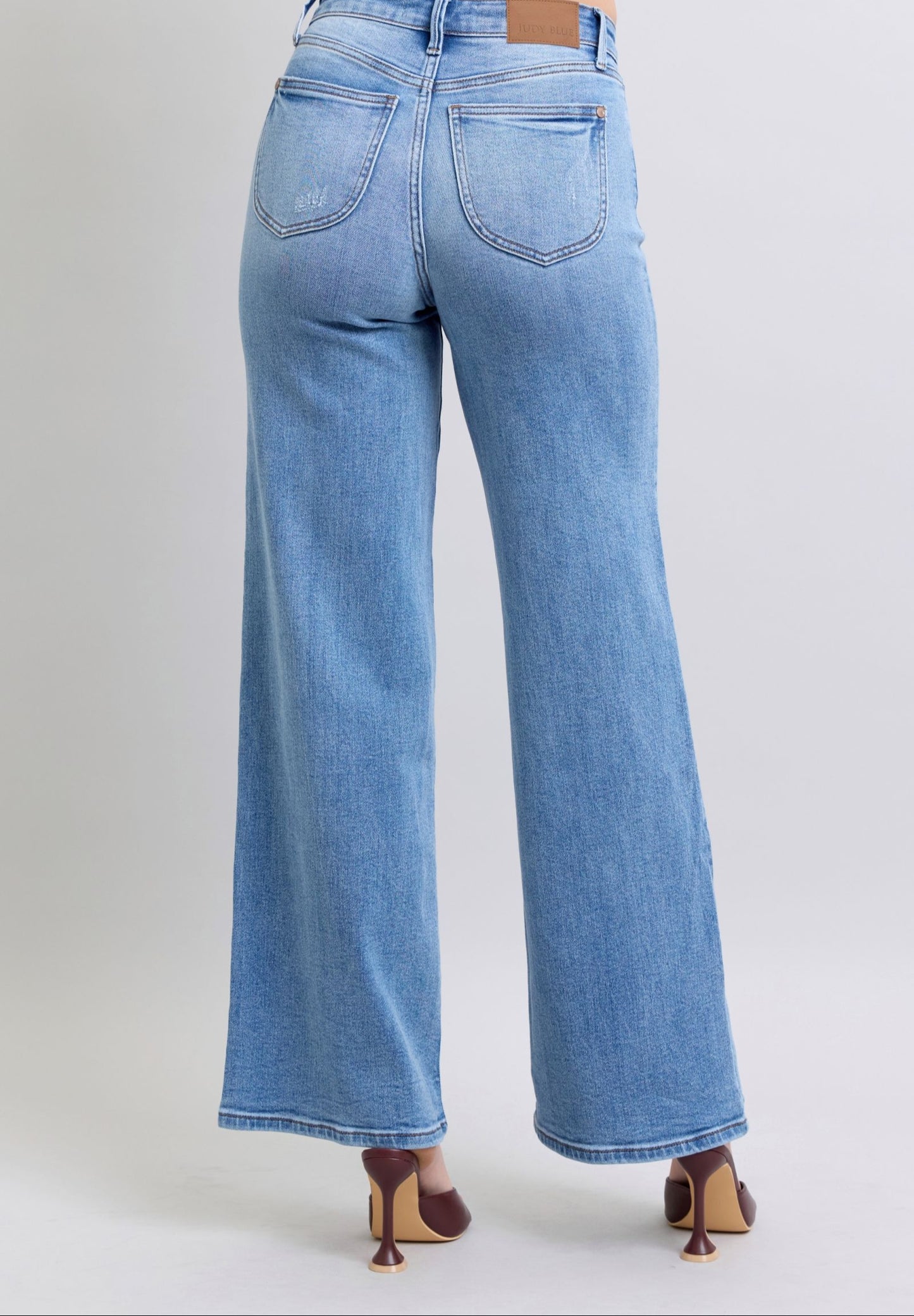 Judy Blue Full Size Wide Leg Jeans with Pockets