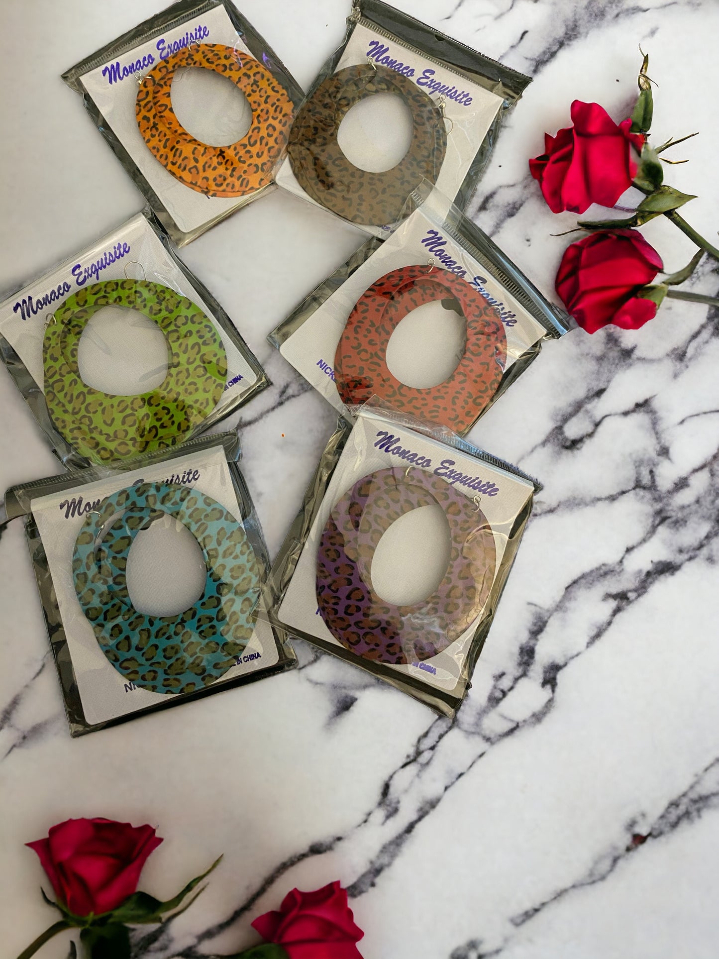Lovely Leopard Print Fish Hook Round Earrings