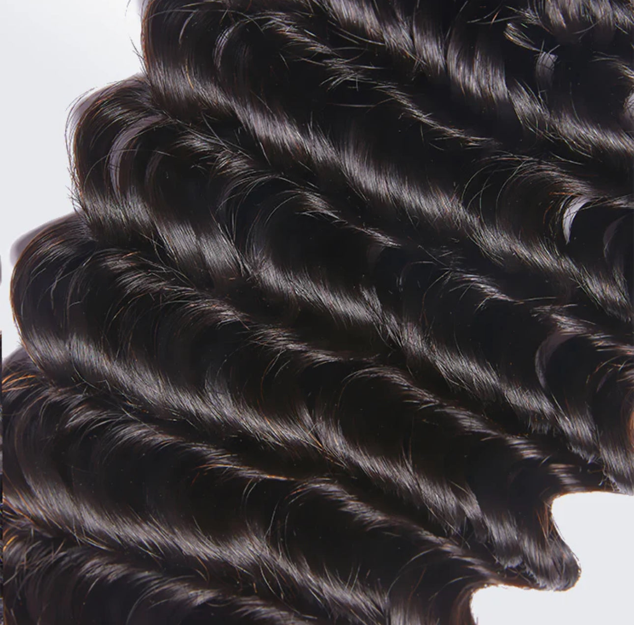10-30 Inch Deep Wavy Virgin Brazilian Hair #1B Natural Black