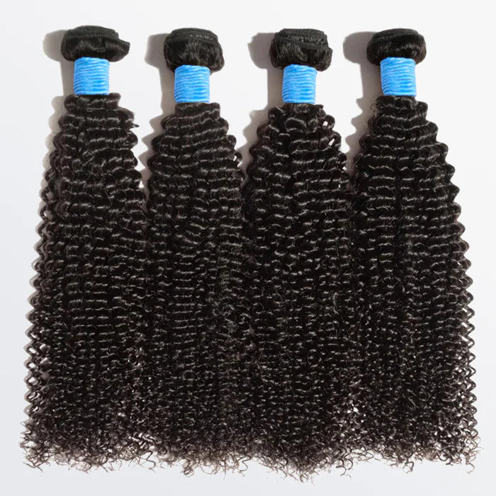 10-30 Inch Kinky Curly Virgin Brazilian Hair #1B Natural Black - Human Hair Bundles