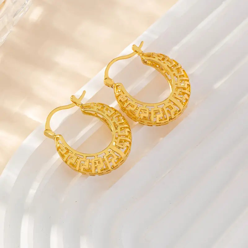 Big Chunky Golden Hoop Earrings