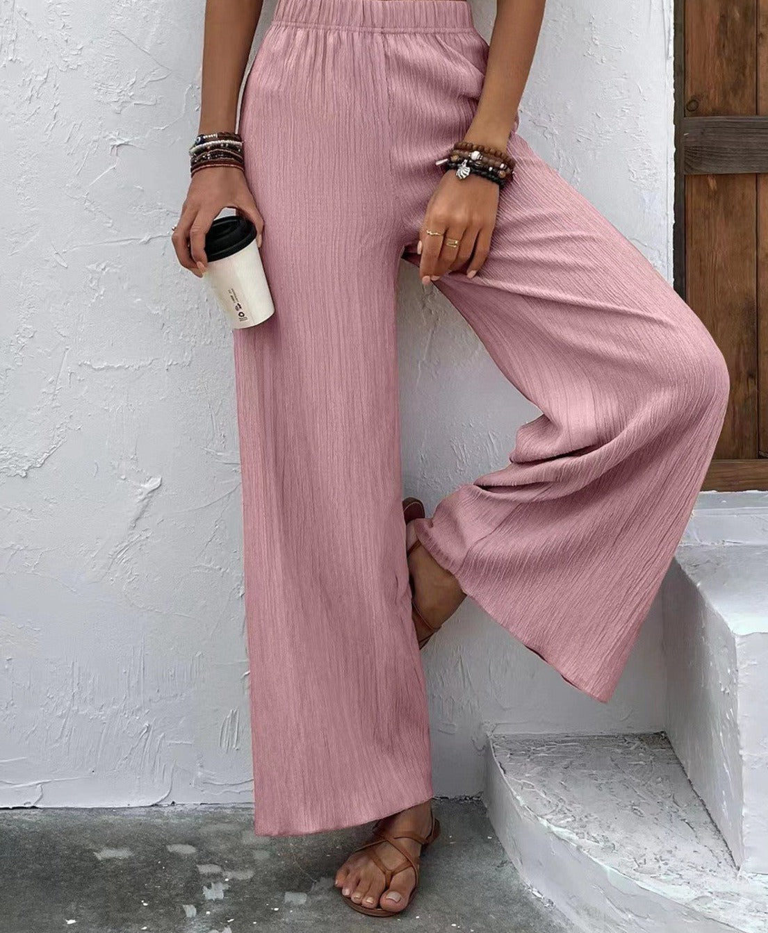Full Size High Waist Wide Leg Pants - Five Color Choices