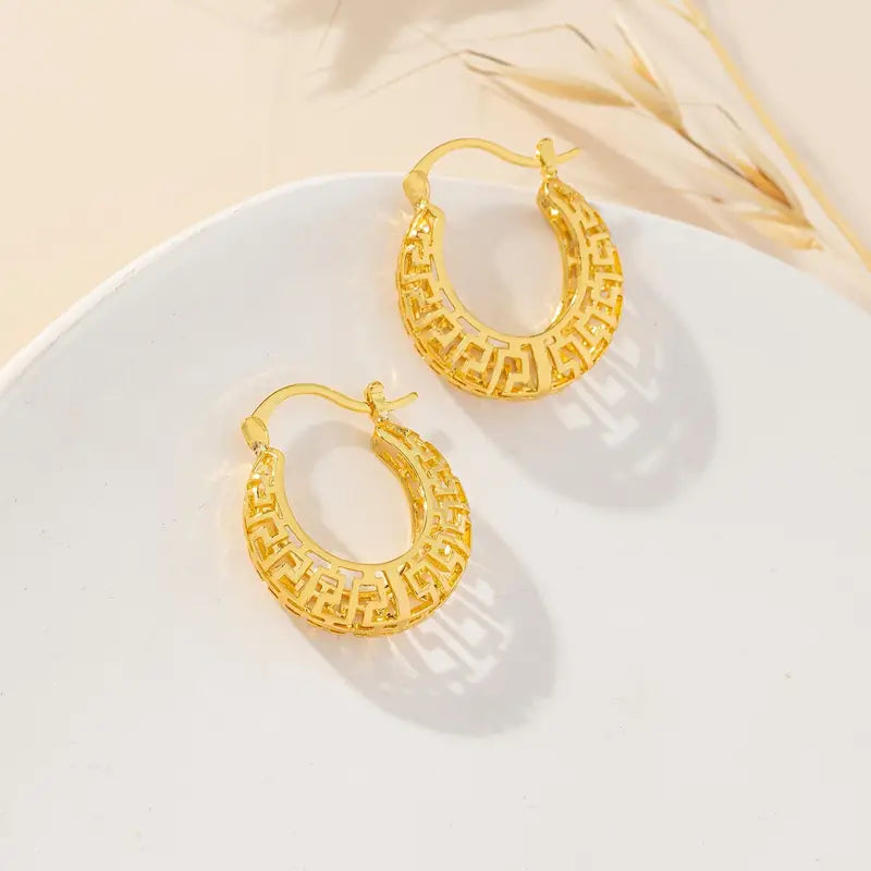 Big Chunky Golden Hoop Earrings
