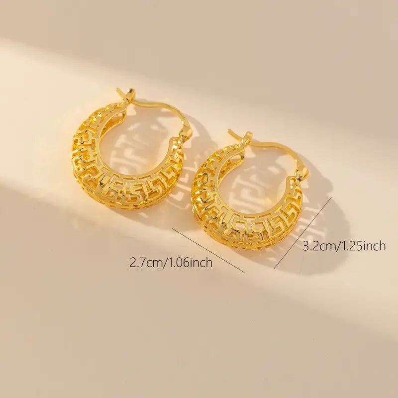 Big Chunky Golden Hoop Earrings