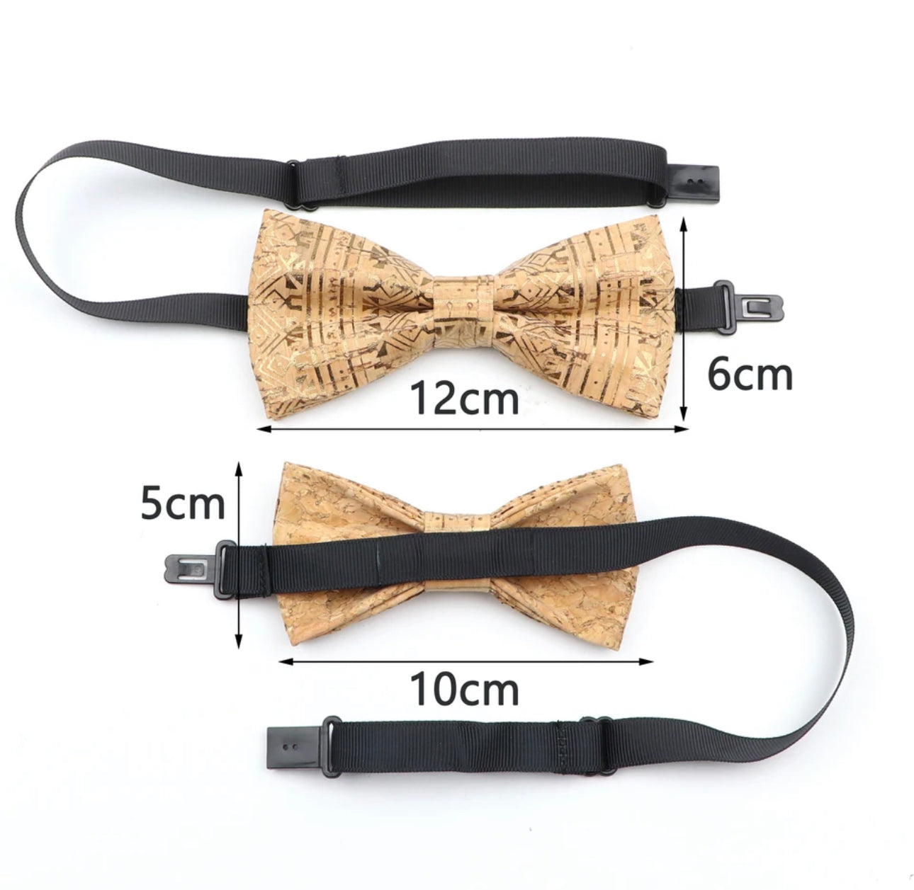 Handmade Cork Wood Bow Tie Sets