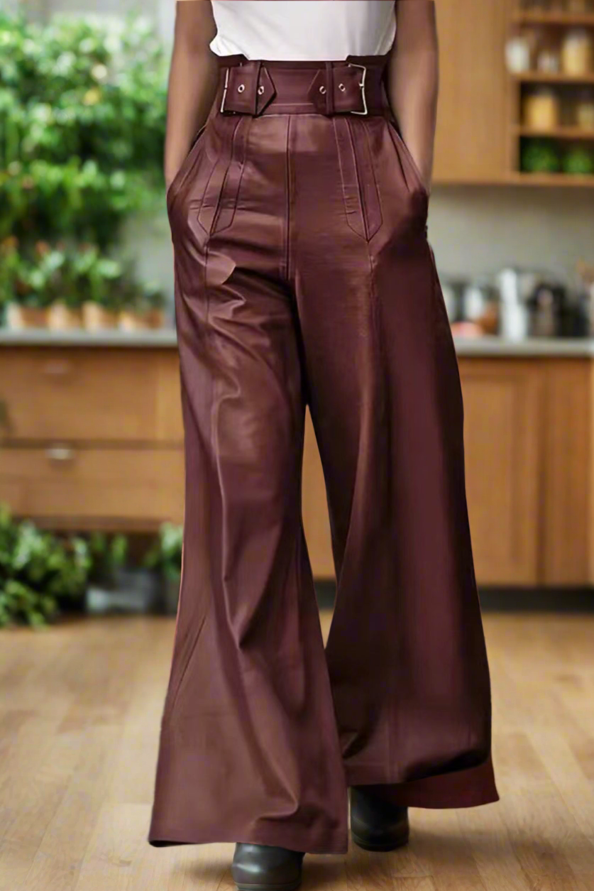 High Waist Wide Flare Pants, Four Color Choices