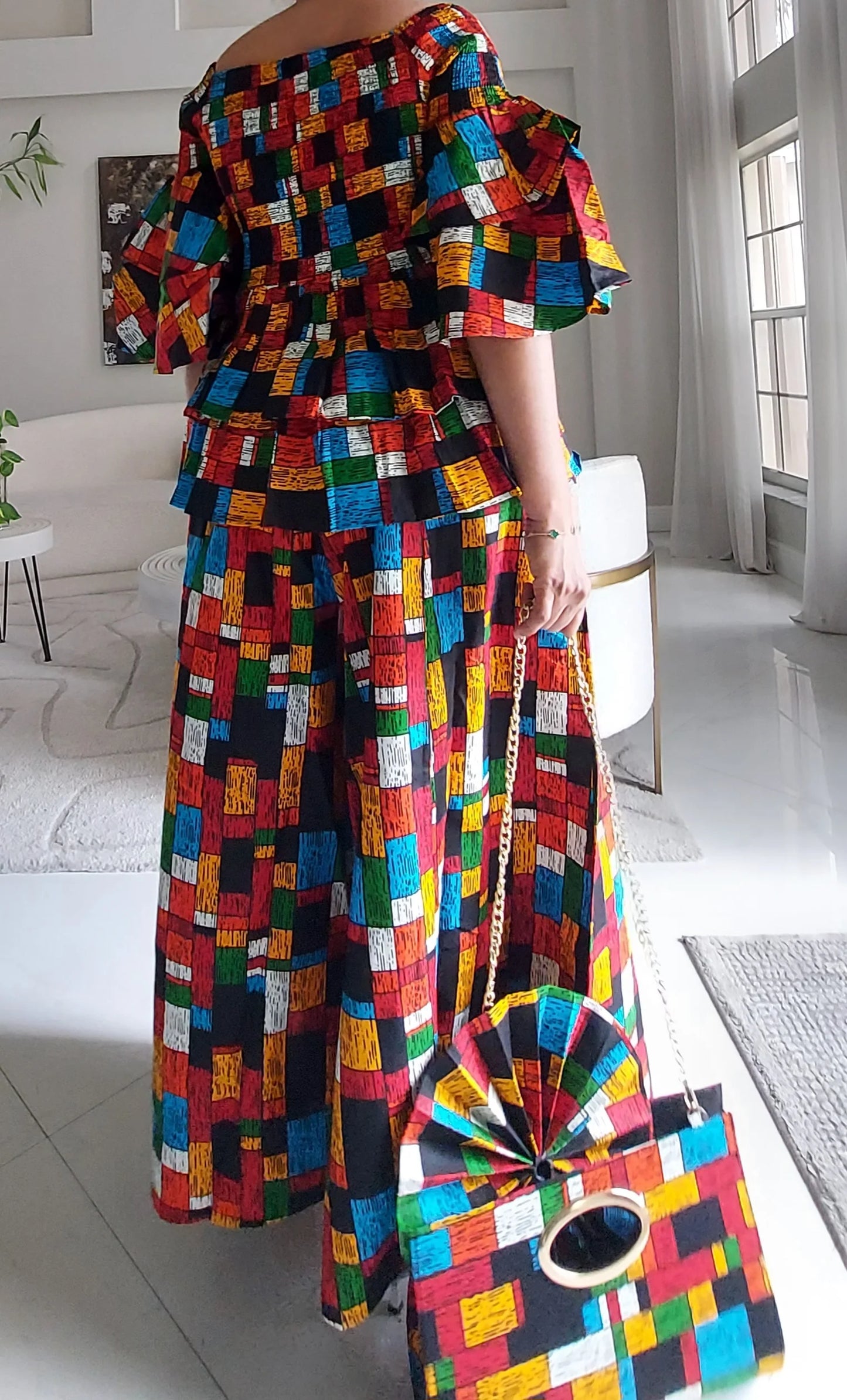 5-Piece African Ankara Pant Set Mosaic - 019-PS14G