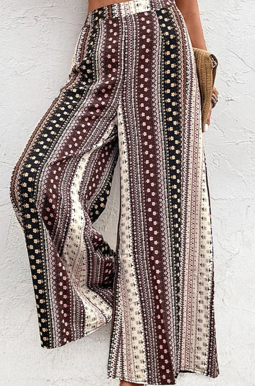 Floral High Waist Wide Leg Pants