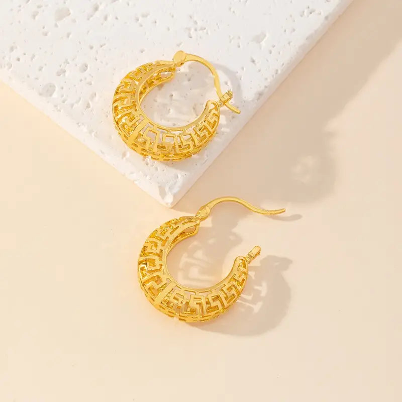 Big Chunky Golden Hoop Earrings