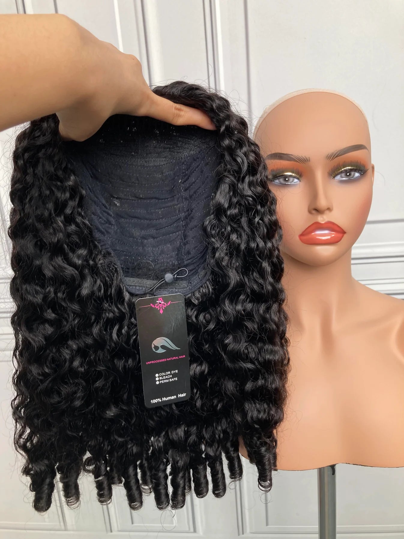 Wear and Go 180% Density Human Hair Half Wig Burmese Curly