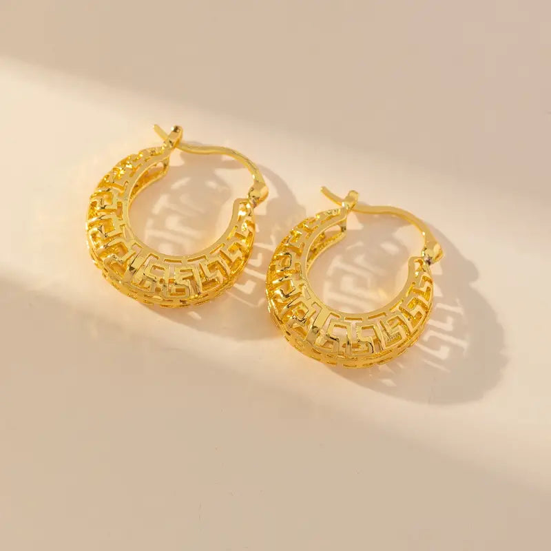 Big Chunky Golden Hoop Earrings