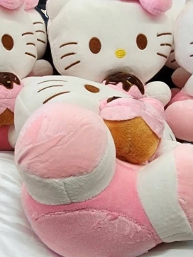 Adorable Kawaii Sanrio Hello Kitty Ice Cream Cone Plush Doll - Stuffed Toy