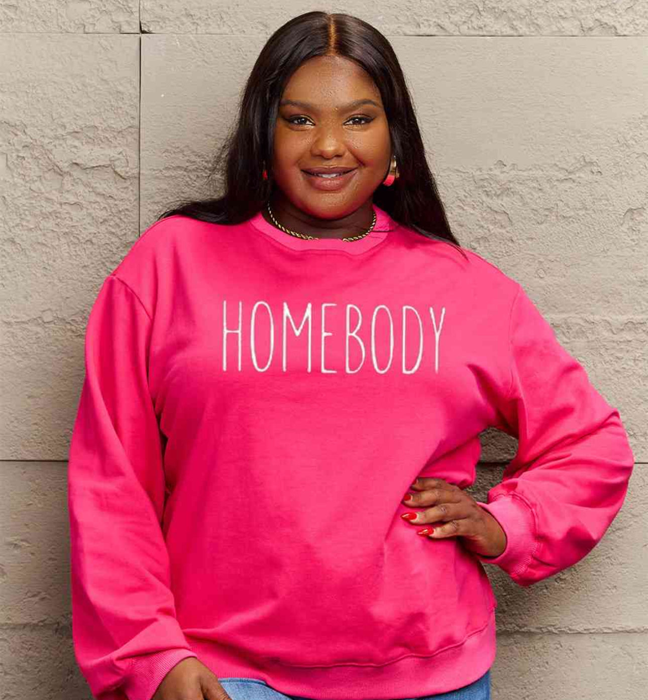Simply Love Full Size HOMEBODY Graphic Sweatshirt