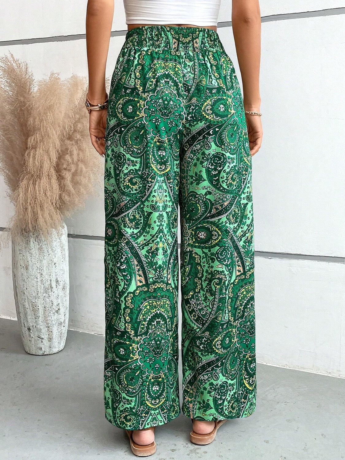 Printed Wide Leg Pants - Two Color Patterns