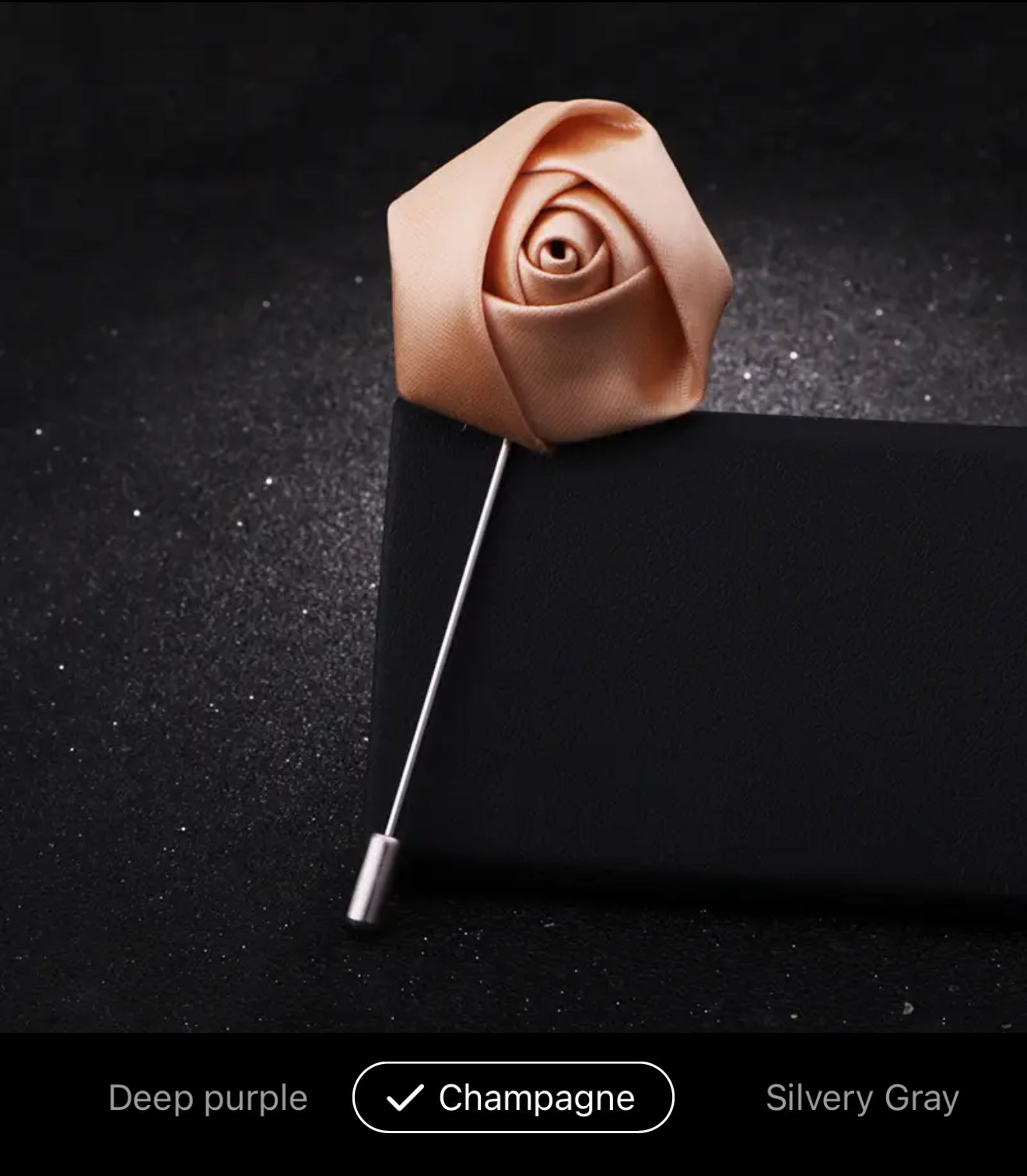 Men’s Rose Lapel Pin - Champagne