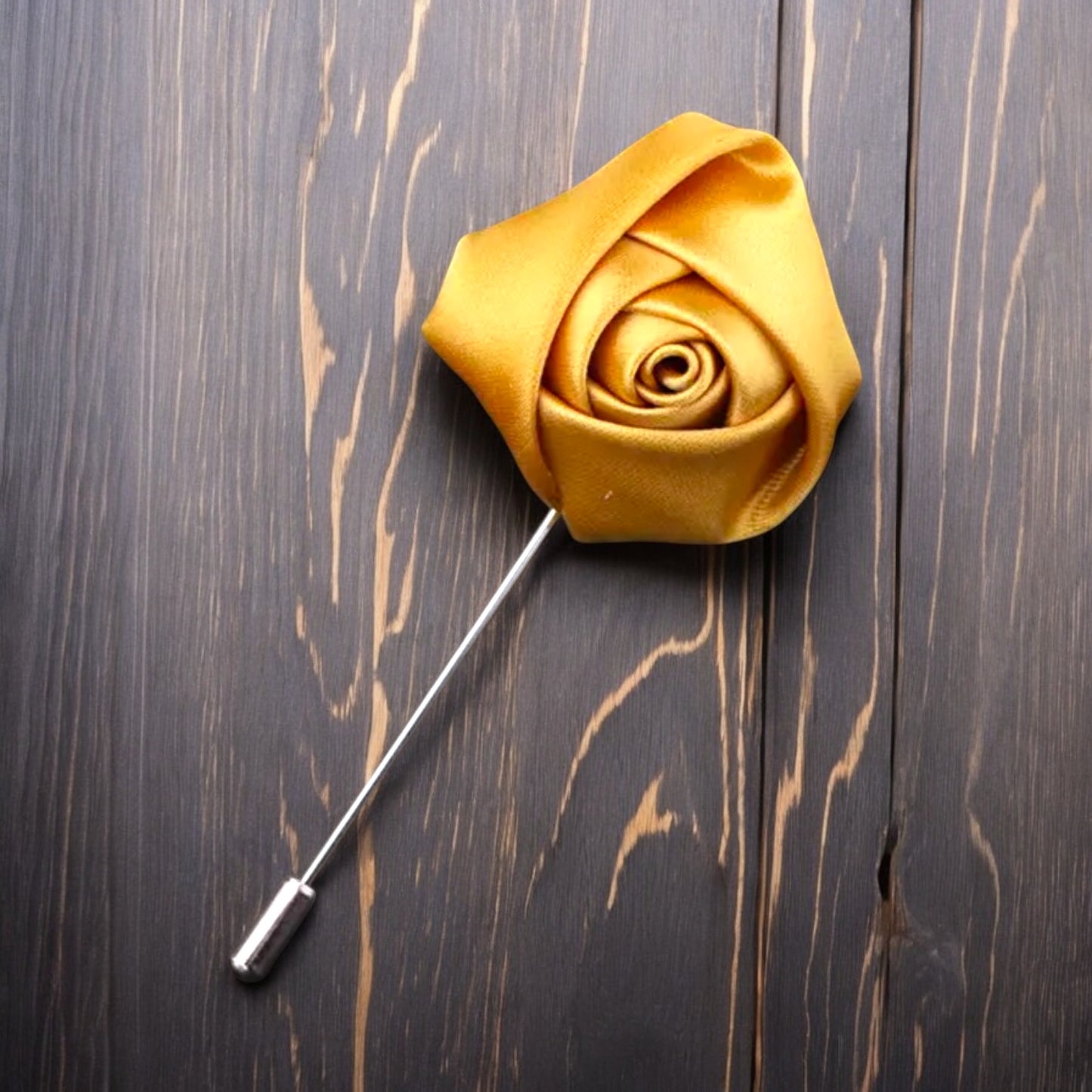 Men’s Rose Lapel Pin - Tumeric