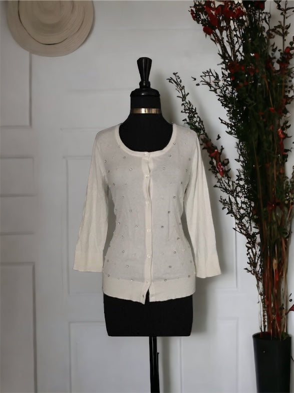 Dana Buchman Studded Cardigan, Size Small - NEW