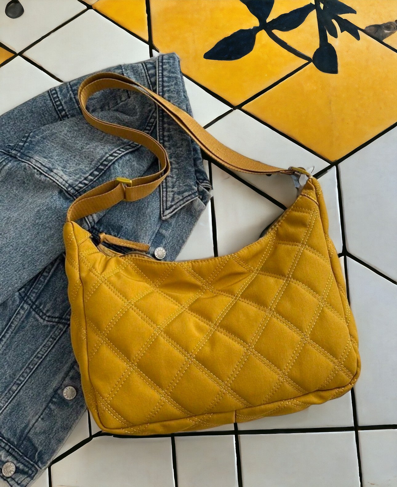 Geometric Casual Crossbody Bag - Yello