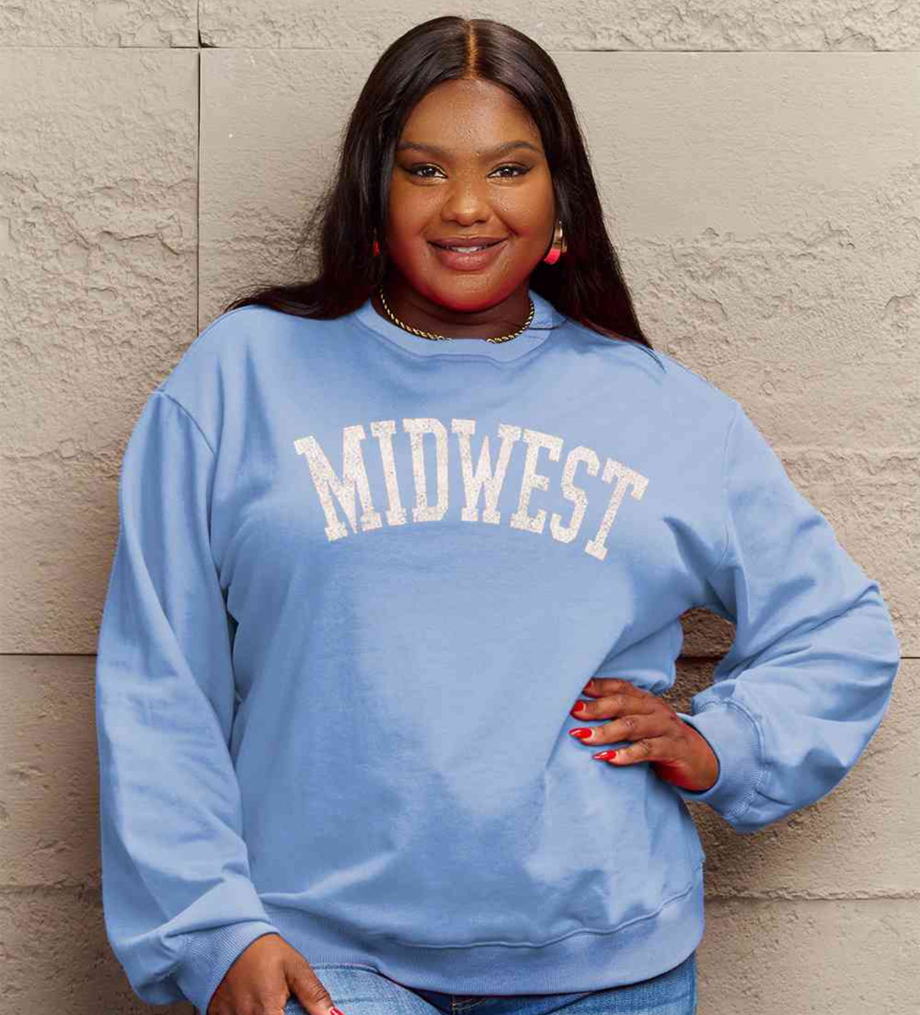 Simply Love Full Size MIDWEST Graphic Sweatshirt