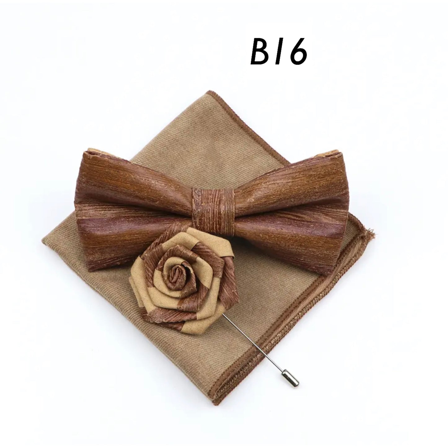 Handmade Cork Wood Bow Tie Sets