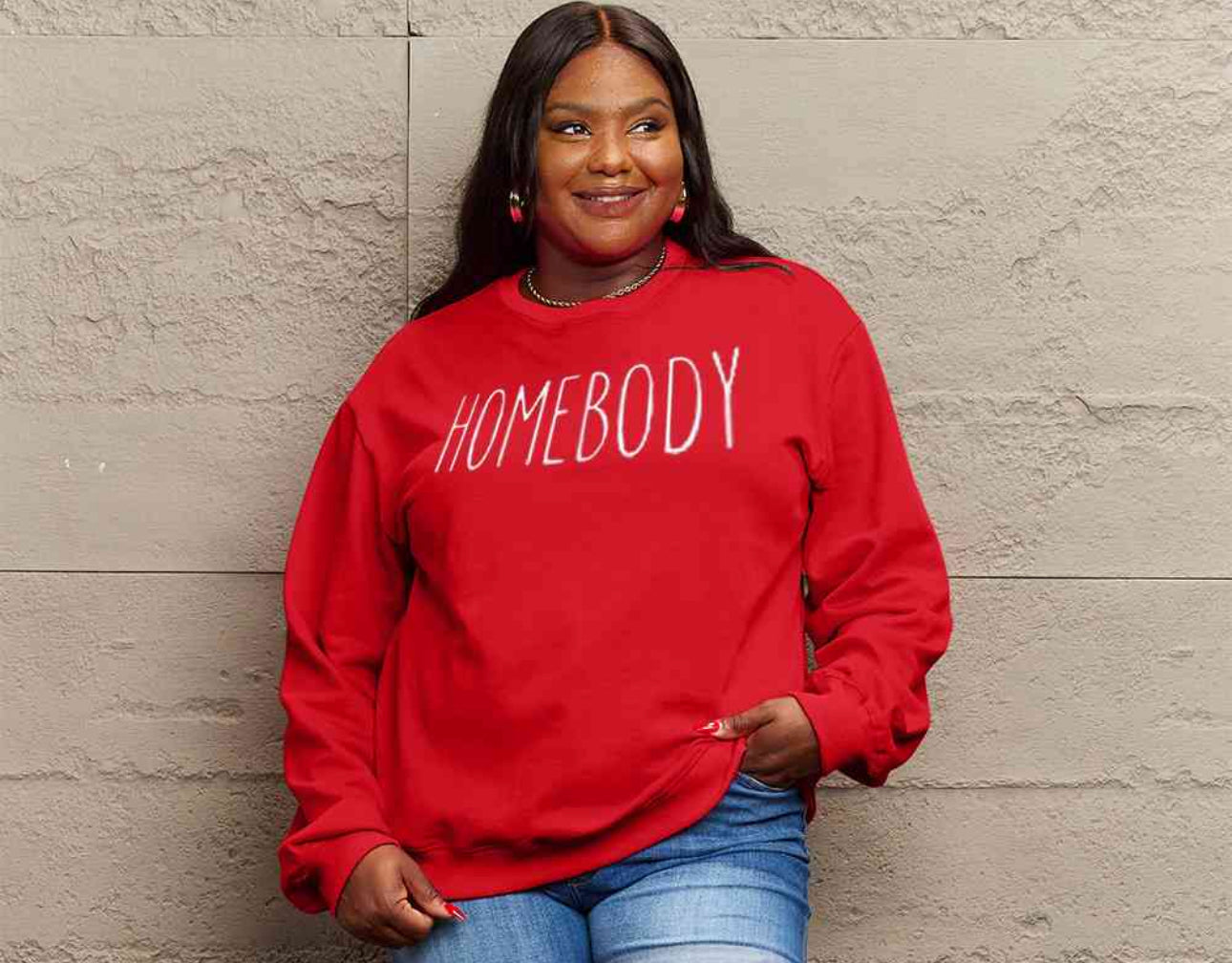 Simply Love Full Size HOMEBODY Graphic Sweatshirt