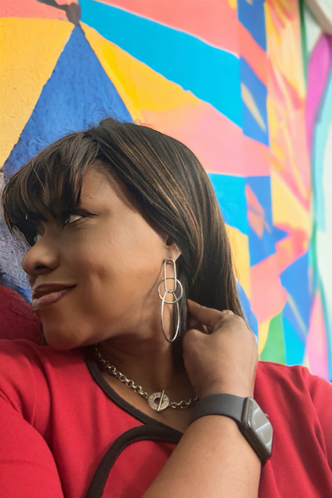Speak For Yourself Link Hoop Earrings