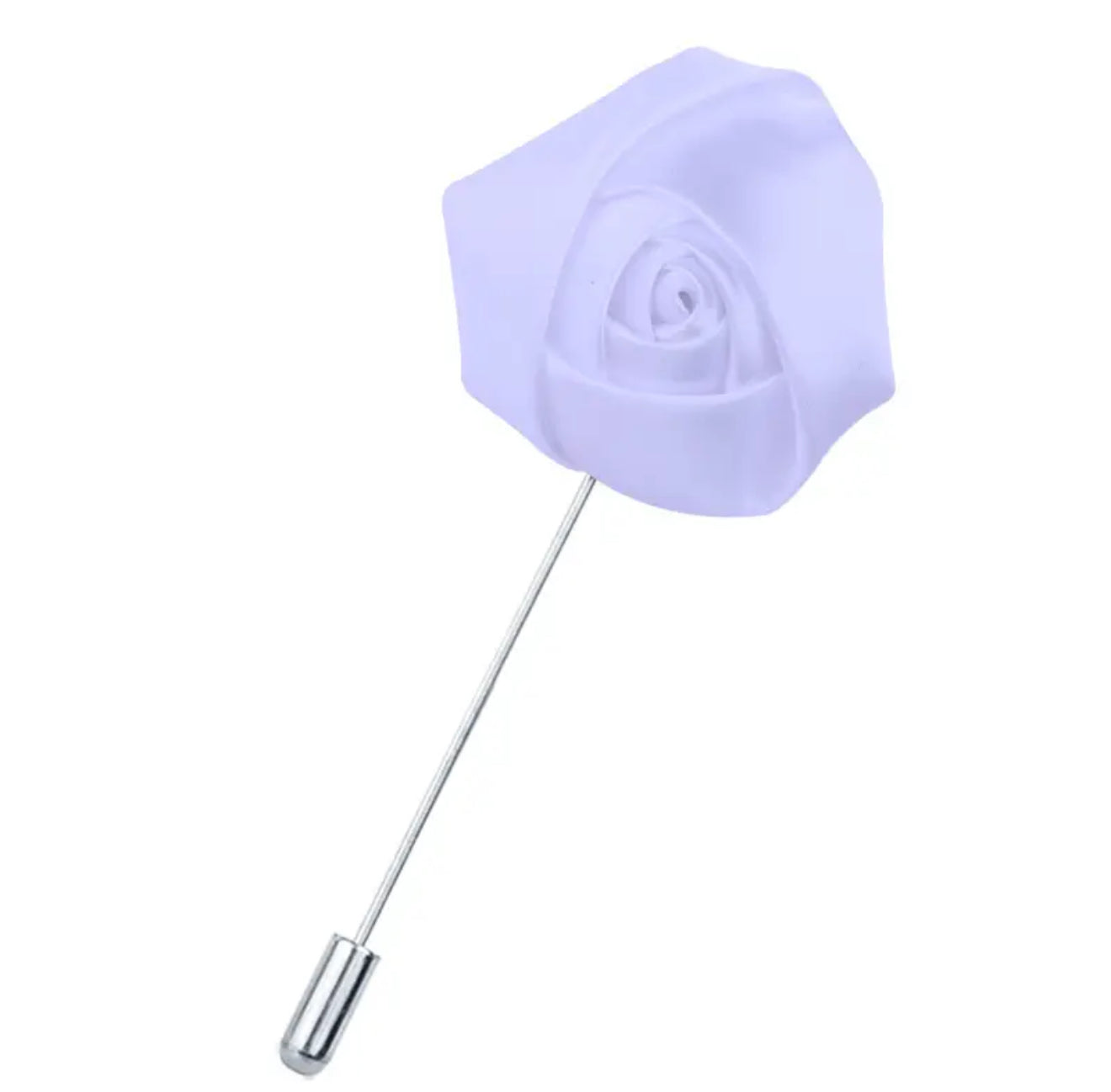 Men’s Rose Lapel Pin - White