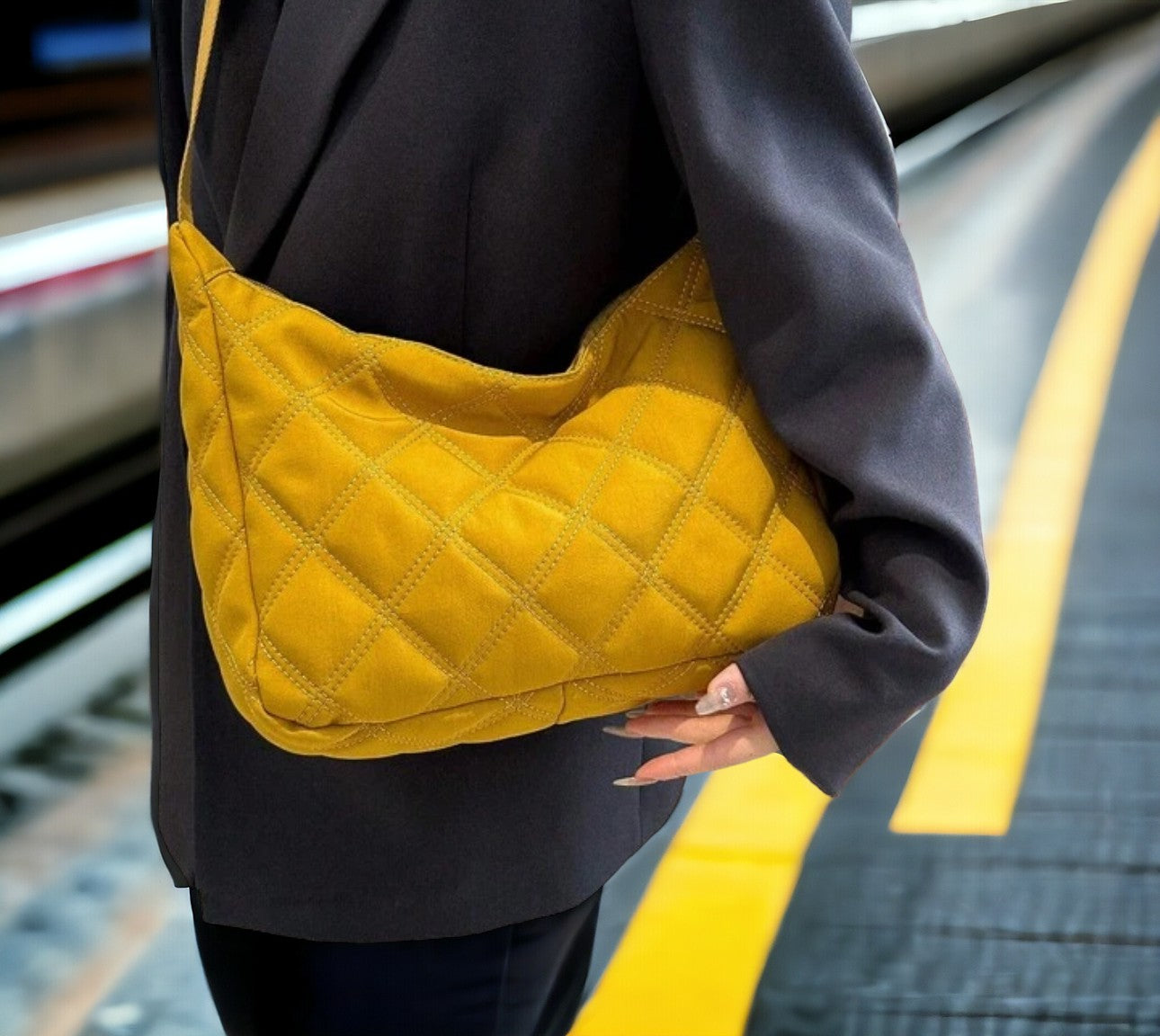 Geometric Casual Crossbody Bag - Yello