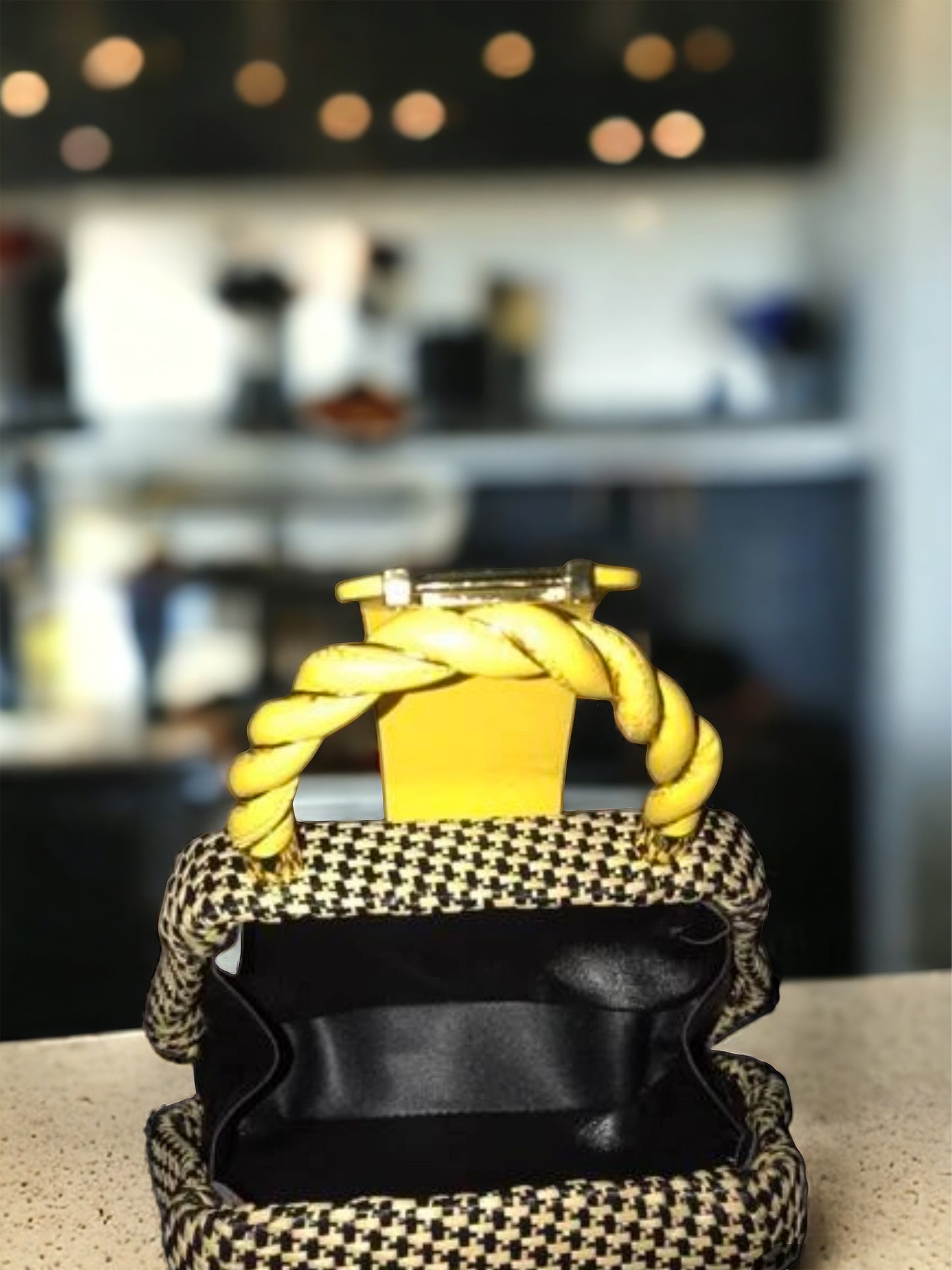 Geometric Light Weight Yellow Hand Bag