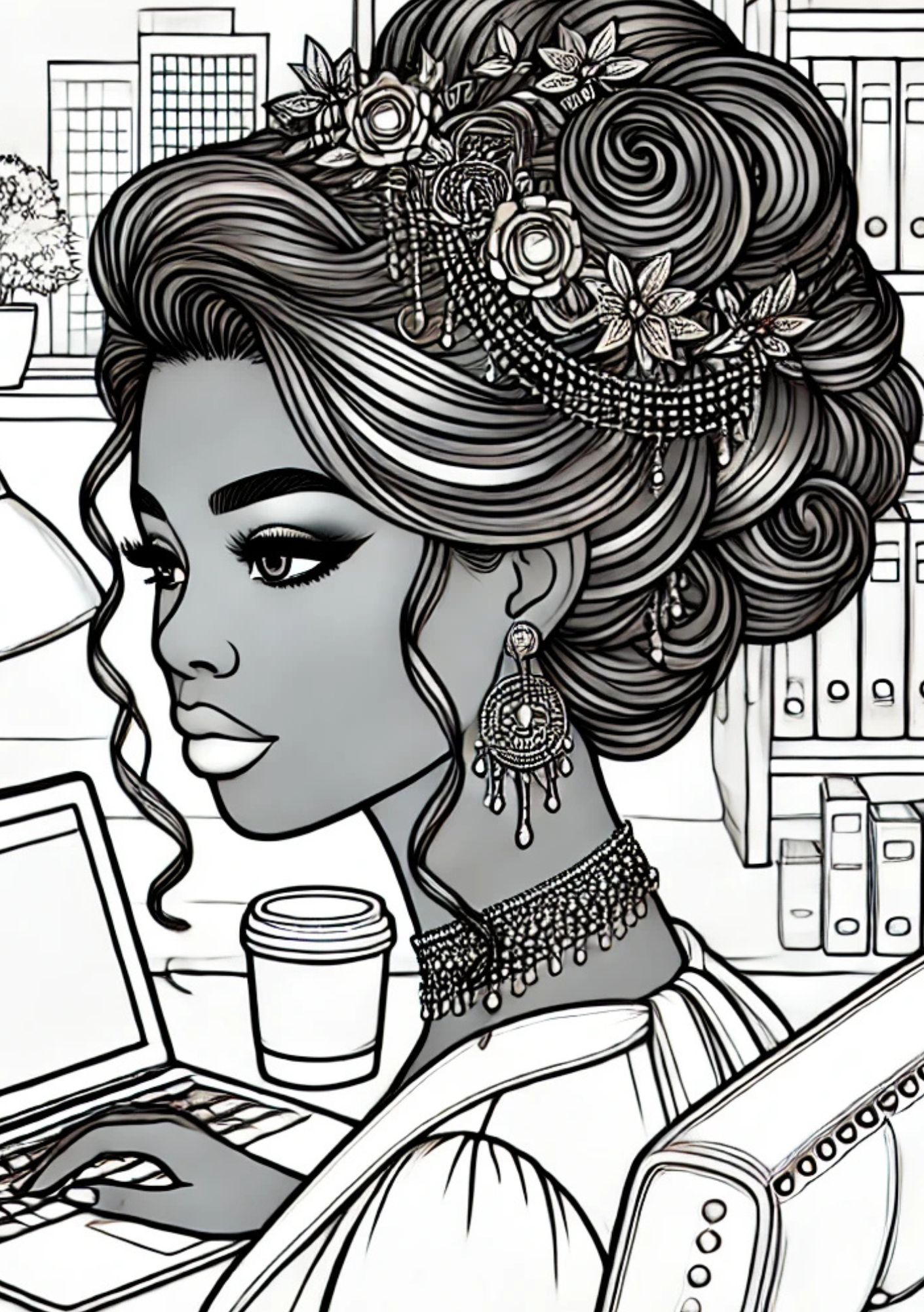 Crowned in Colors: A Black Hair Coloring Book