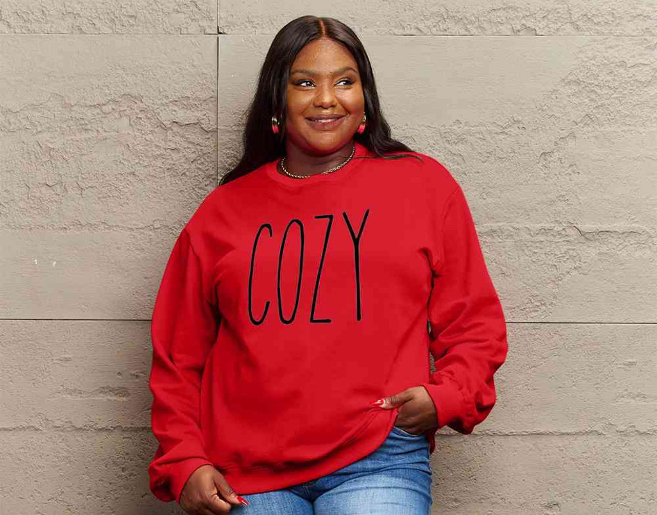 Simply Love Full Size COZY Graphic Sweatshirt