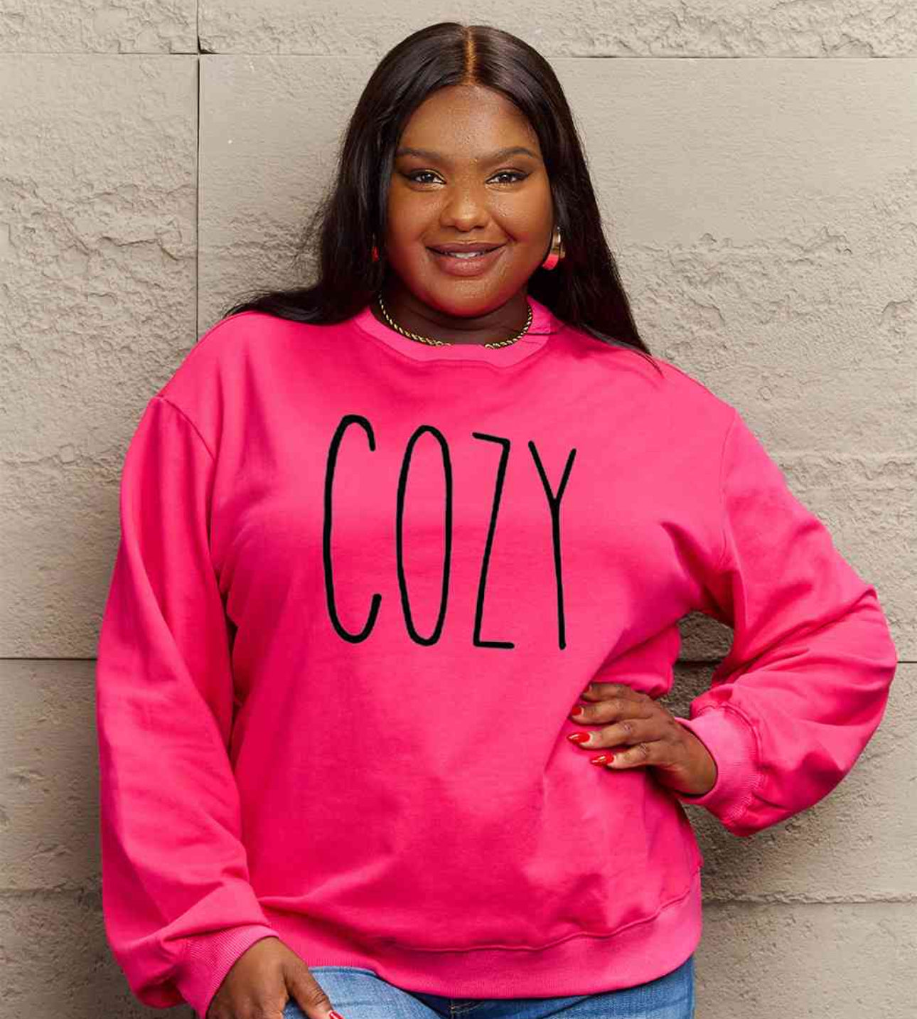 Simply Love Full Size COZY Graphic Sweatshirt