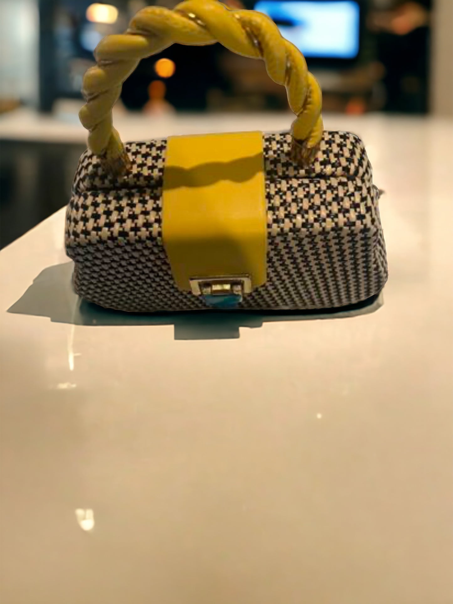 Geometric Light Weight Yellow Hand Bag
