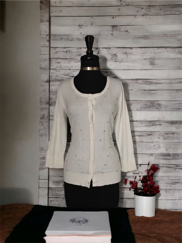 Dana Buchman Studded Cardigan, Size Small - NEW