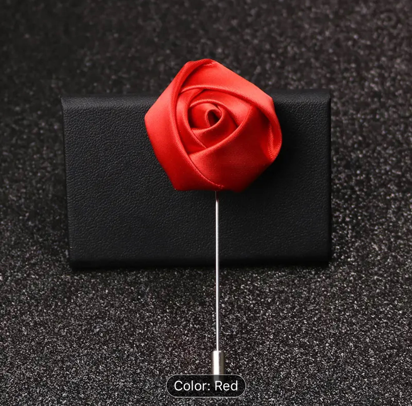 Men’s Rose Lapel Pin - Red