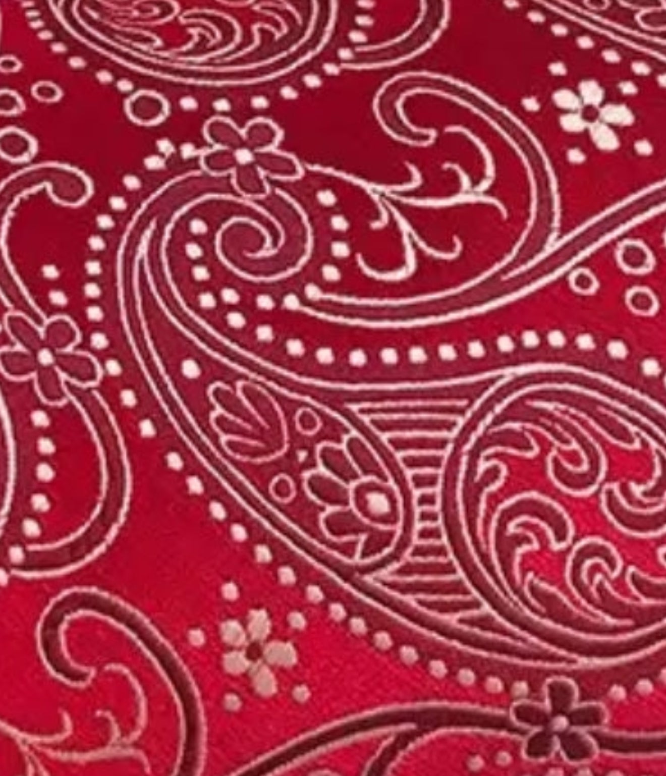 Men’s Silk Coordinated Tie Set - Red with Red White Paisley