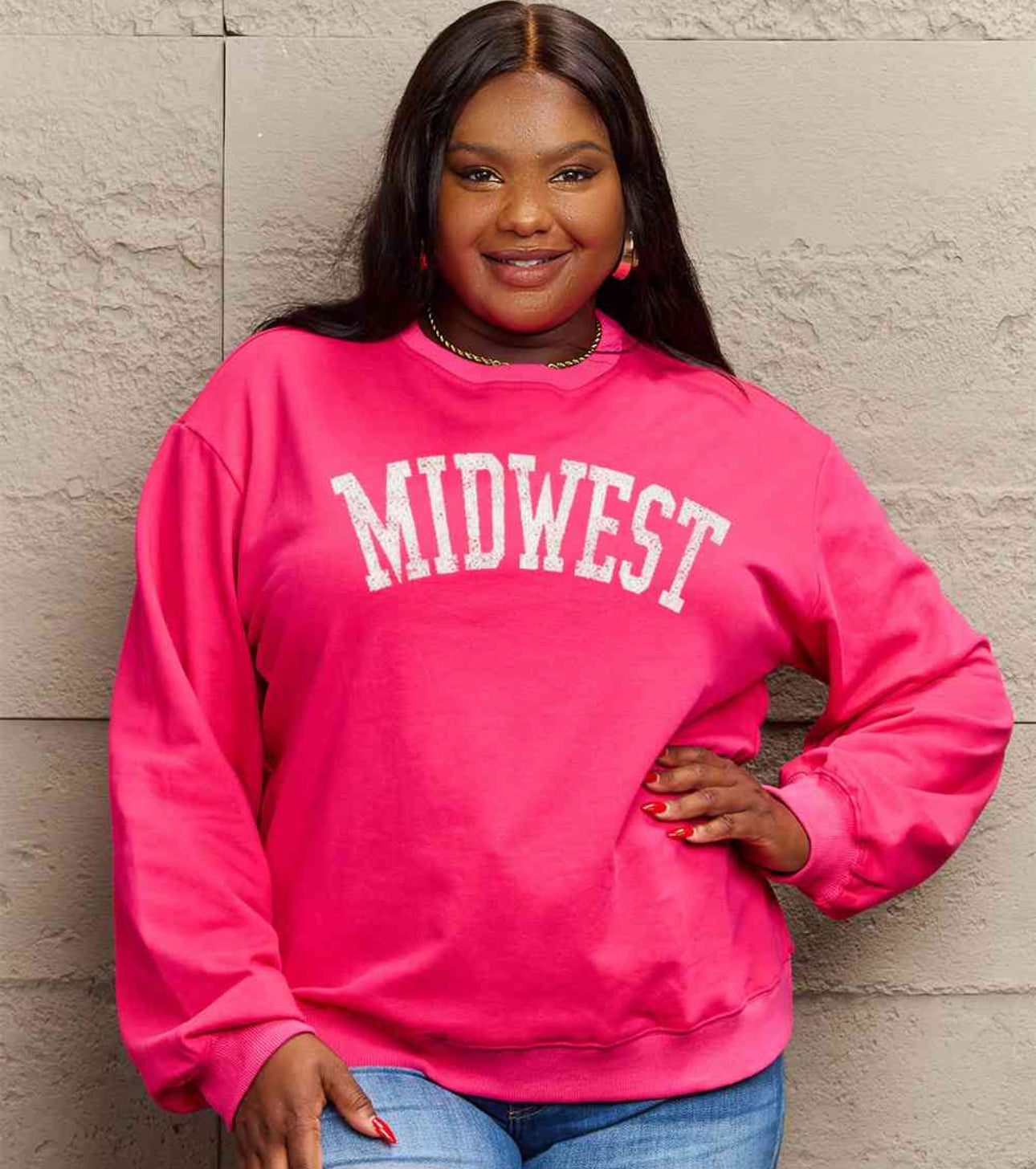 Simply Love Full Size MIDWEST Graphic Sweatshirt