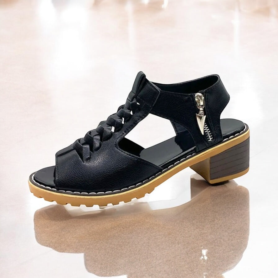 Peep Toe Block Heels Sandals, Five Color Choices